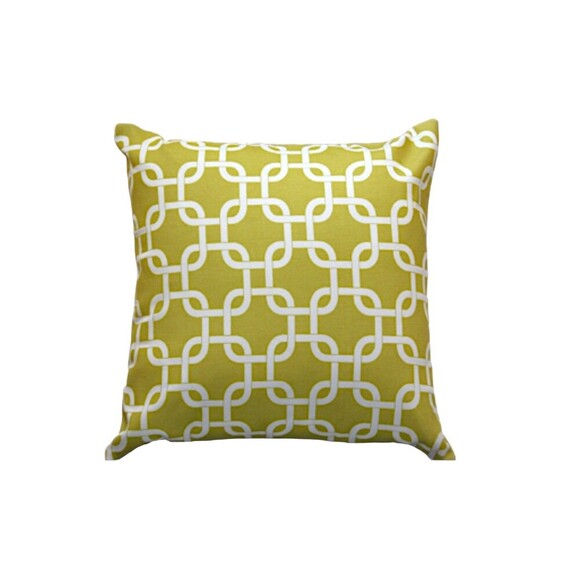 Throw Pillow Cover 17x17 Green and Cream Home Decor - Picture 1 of 4
